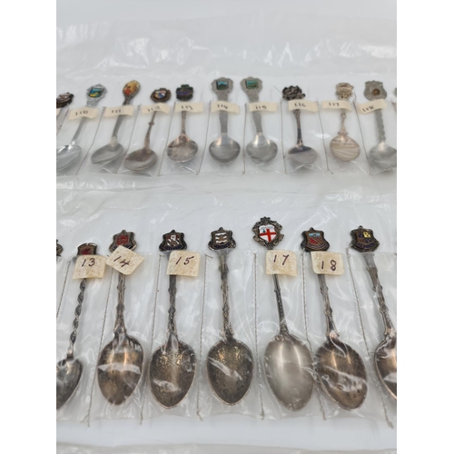 503 - A large collection of assorted vintage collector's tea spoons to include Italy, Denmark, Ireland, Ed... 