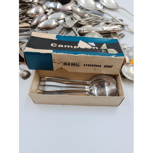 511 - A large collection of assorted vintage cutlery to include WMF 90 ladle, EPNS etc.