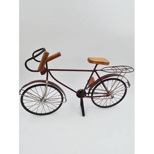 516 - Two contemporary bike sculptures, one being Sheridan Collectables with wooden crate - approx. 29cm s... 