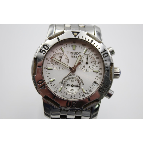 258 - A gents Tissot 1853 200M chronograph quartz wristwatch with three extra links - Ref. T362/462