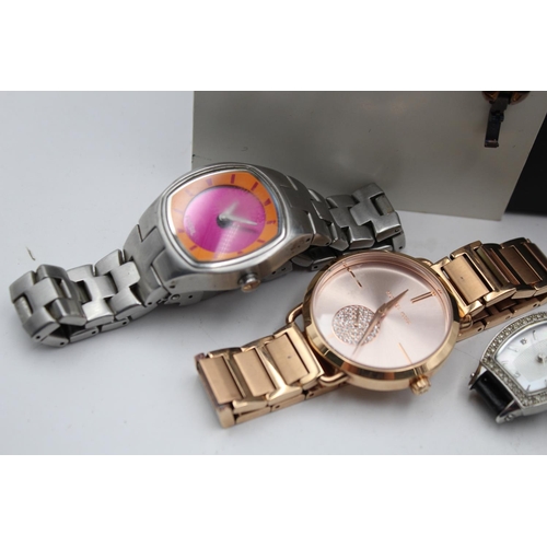 259 - Nine ladies fashion/designer quartz wristwatches to include Michael Kors, Fossil etc.