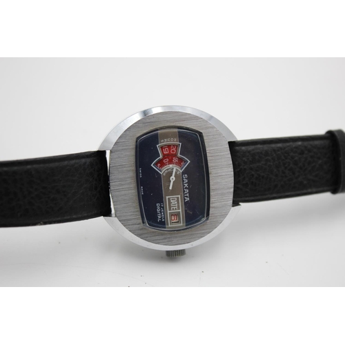 265 - A vintage c.1970's gents Sakata digital/jump hours hand wind wristwatch with 17 jewels