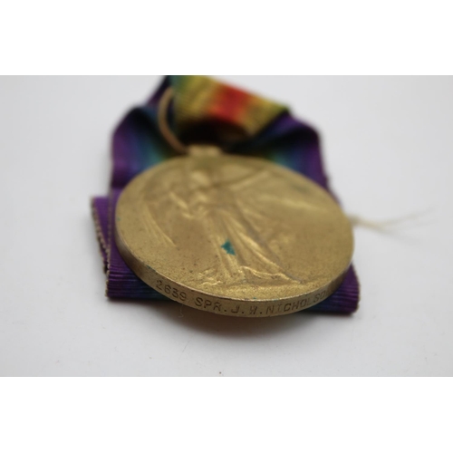 275 - Two WWI medals, one 1914-15 star and one Victory medal, both presented to 2639 SPR. J.W Nicholson R.... 