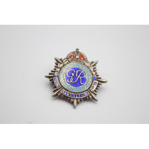 277 - Five vintage .925 sterling silver military sweetheart badges, one Border Regt, two Royal Engineers, ... 