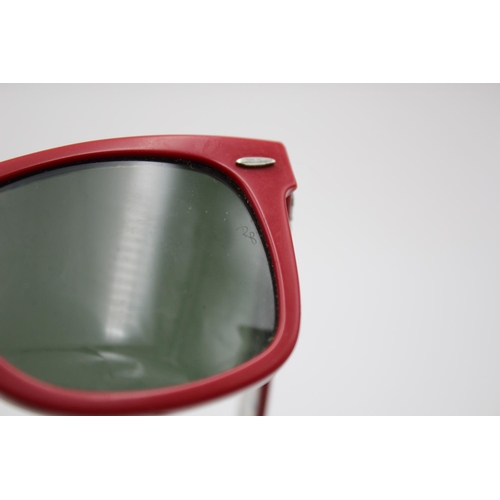 313 - A pair of Ray-Ban red framed Wayfarer sunglasses