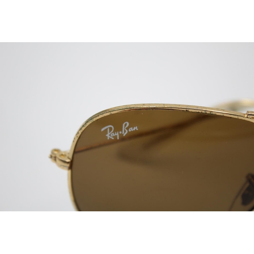 320 - A pair of Ray-Ban gold tone aviator sunglasses