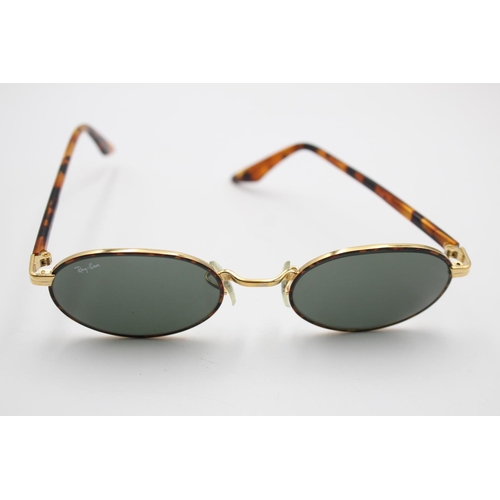 333 - A pair of vintage Bausch & Lomb Ray-Ban gold tone oval sunglasses