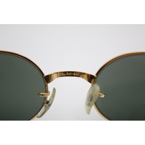 333 - A pair of vintage Bausch & Lomb Ray-Ban gold tone oval sunglasses