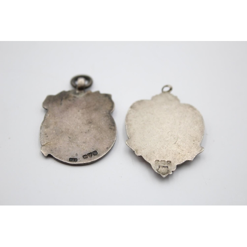 367 - Three antique hallmarked .925 sterling silver fobs/medallions - approx. gross weight 32 grams