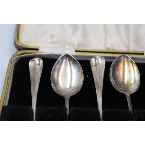 381 - Six cased Art Deco Viners Ltd. hallmarked Sheffield silver teaspoons, dated 1934 - approx. gross wei... 