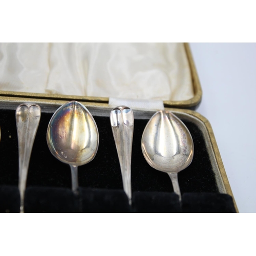 381 - Six cased Art Deco Viners Ltd. hallmarked Sheffield silver teaspoons, dated 1934 - approx. gross wei... 