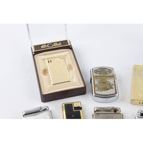 406 - Ten assorted vintage Ronson and Colibri cigarette lighters