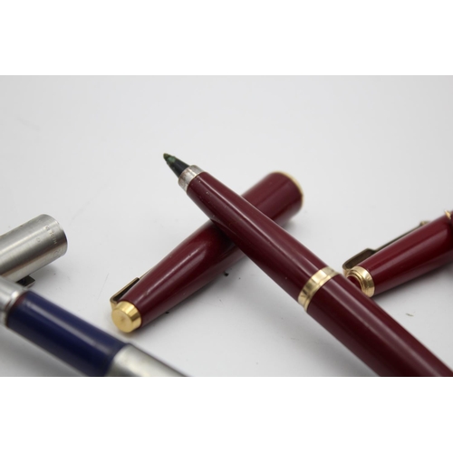 412 - Five assorted Parker fountain pens