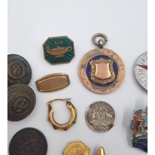 182 - A collection of assorted items to include hallmarked Birmingham silver fob/medallion, 1910 Edward VI... 