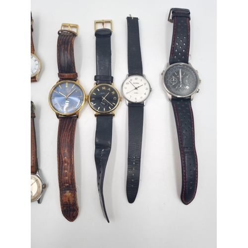 246 - Six assorted men's wristwatches to include Rotary Aquaspeed, Sekonda 19 jewels ussr, Accurist, Mark ... 