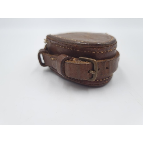 291 - A brown leather cased WWI British Verner's pattern VIII prismatic compass, inscribed F-L No. 83801 t... 