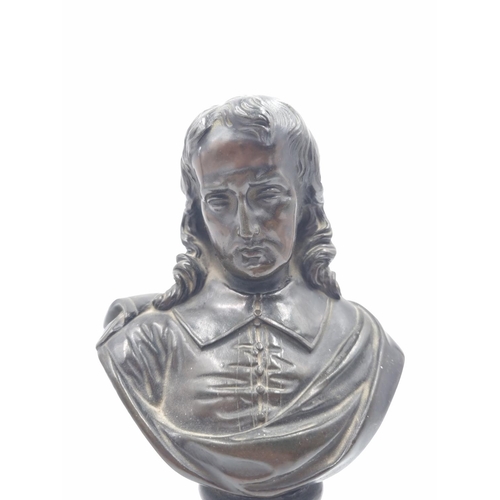 295 - A bronze desk top classical bust - approx. 19cm high