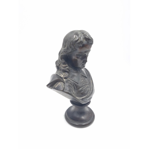 295 - A bronze desk top classical bust - approx. 19cm high