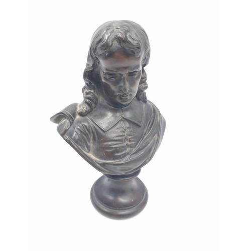 295 - A bronze desk top classical bust - approx. 19cm high