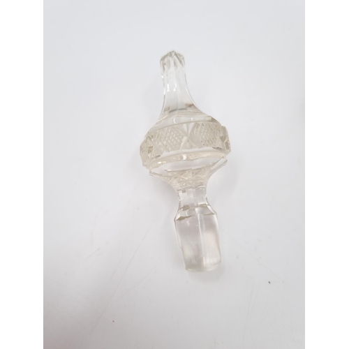 336 - A vintage cut crystal scent bottle with hallmarked sterling silver collar - approx. 16.5cm high