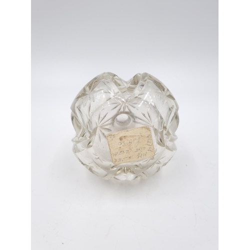 336 - A vintage cut crystal scent bottle with hallmarked sterling silver collar - approx. 16.5cm high