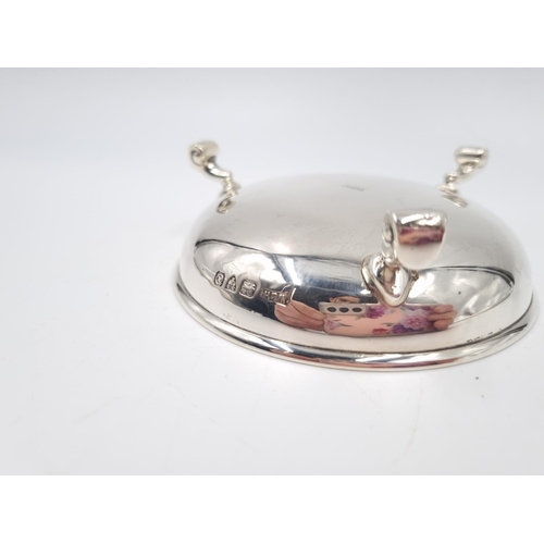 340 - A hallmarked Chester silver tri footed circular trinket dish by Walker & Hall, dated 1939 - approx. ... 