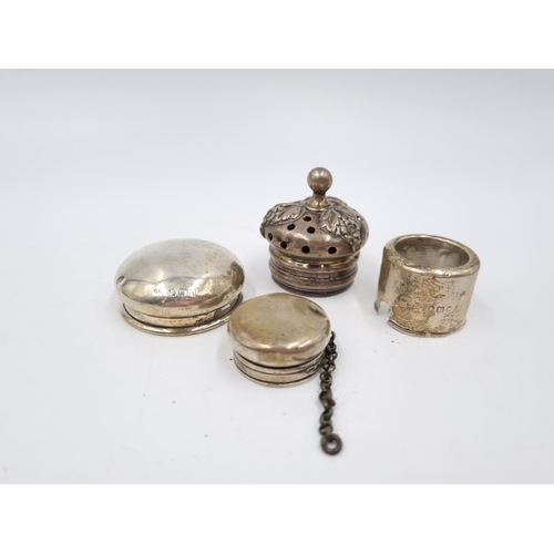 350 - Approx. 200 grams of hallmarked sterling silver lids and tops