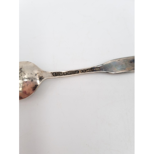 363 - Six vintage hallmarked silver and white metal souvenir spoons, four sterling silver approx. gross we... 