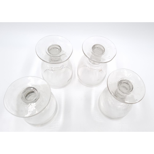 424 - A set of four 19th century hand blown drinking glasses - approx. 10cm high