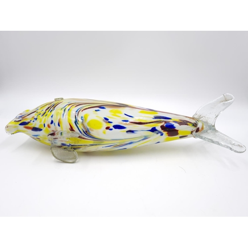 425 - A Murano style art glass fish ornament - approx. 11.5cm high x 34cm long