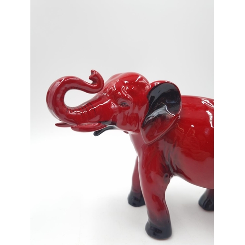 450 - A Royal Doulton Flambé elephant figurine - approx. 13.5cm x 18cm long