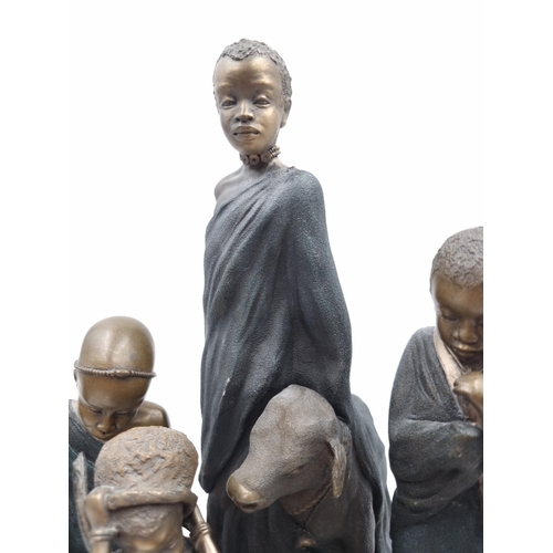 456 - Seven Soul Journeys figurines comprising Nafula Born During the Rain Season, Yusufu Full of Charm, N... 