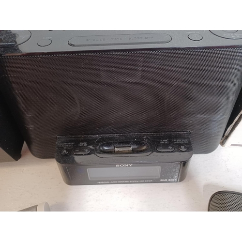 1301 - Five speaker systems to include Altec Lansing inMotion iPod docking, boxed Ross RE-4230 micro, Gear4... 