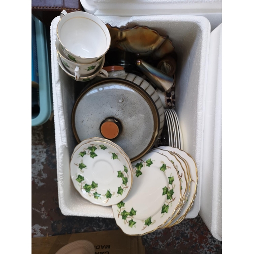 1715 - A collection of assorted items to include Colclough tea set, Royal Grafton tea set, cut crystal glas... 