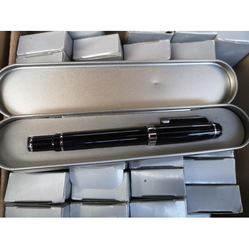 1720 - Two boxes containing assorted stationary to include approx. 405 new metal ball point pens and approx... 