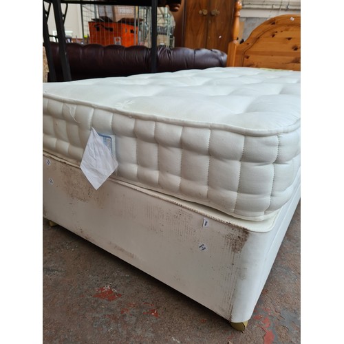 1202 - An Arighi Bianci Abruzzo 3000 single divan bed with pine headboard