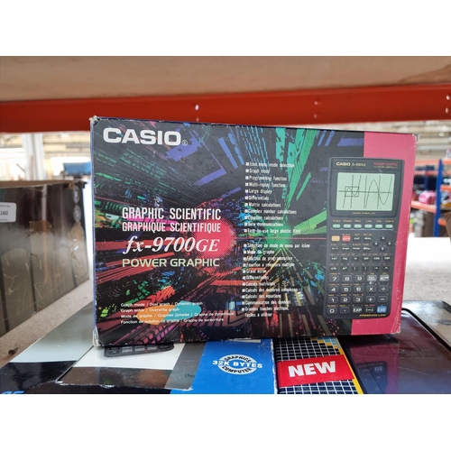 1403 - Seven boxed scientific calculators to include Casio FC-100 financial consultant, Casio FX-770GB grap... 