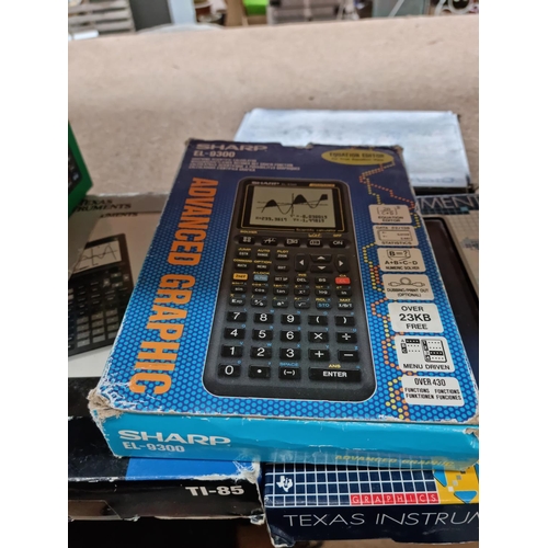 1403 - Seven boxed scientific calculators to include Casio FC-100 financial consultant, Casio FX-770GB grap... 