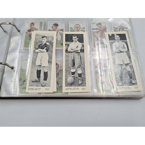 586 - A collection of vintage cigarette cards and photographs to include 1930s Topical Times Stars of Toda... 