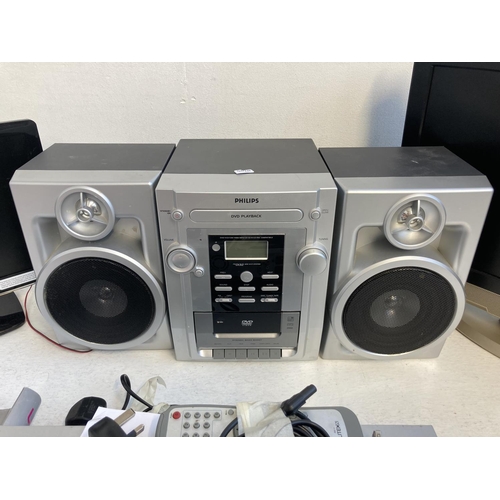 1327 - Five items, one Philips FWD132 mini hi-fi system with speakers, one Liteon LVW-5006 DVD recorder, on... 