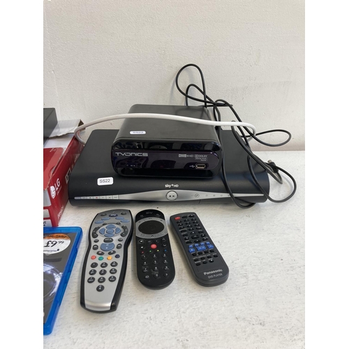 1337 - Three items of AV equipment, one Sky+ HD box with remote control, one TVonics DTR-Z500HD digital set... 