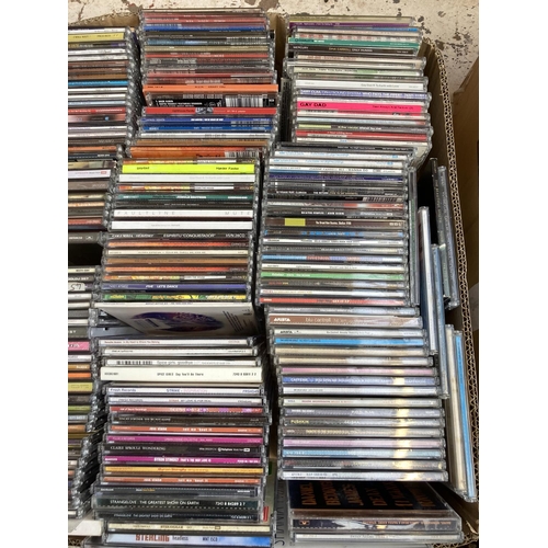 1356 - Three boxes containing a large collection of CDs and CD singles