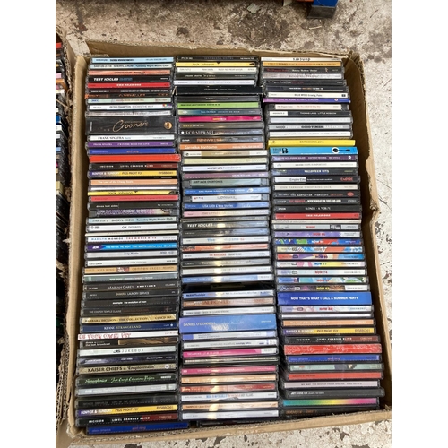 1356 - Three boxes containing a large collection of CDs and CD singles