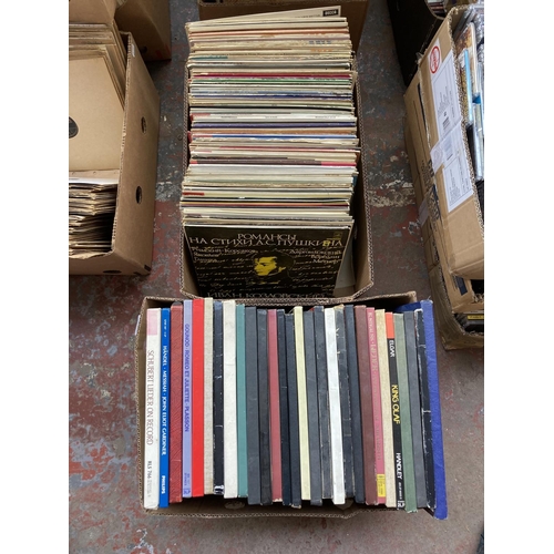 1358 - Two boxes containing classical box sets and classical LP vinyl records