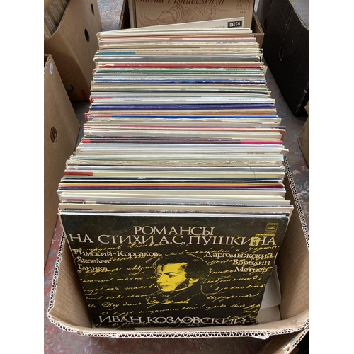 1358 - Two boxes containing classical box sets and classical LP vinyl records