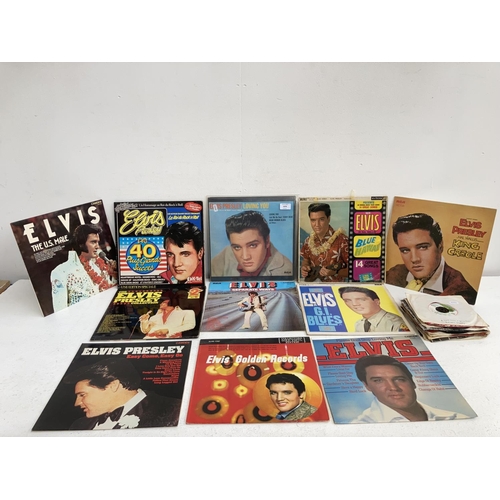 1374 - A collection of Elvis Presley LP vinyl records and assorted 7