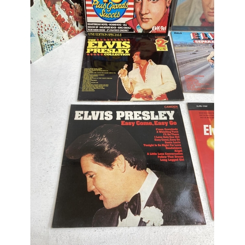 1374 - A collection of Elvis Presley LP vinyl records and assorted 7