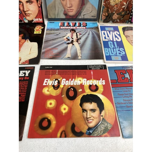 1374 - A collection of Elvis Presley LP vinyl records and assorted 7