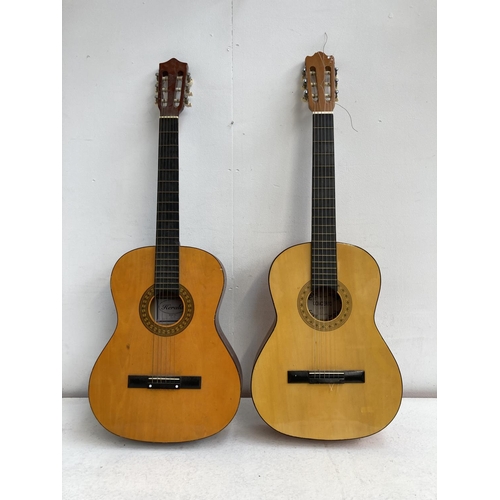 1387 - Two full size classical guitars