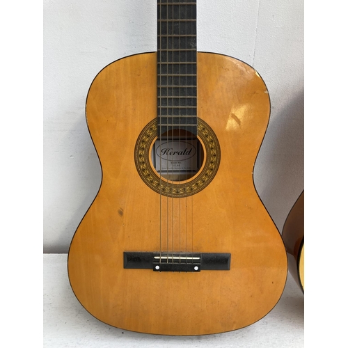 1387 - Two full size classical guitars